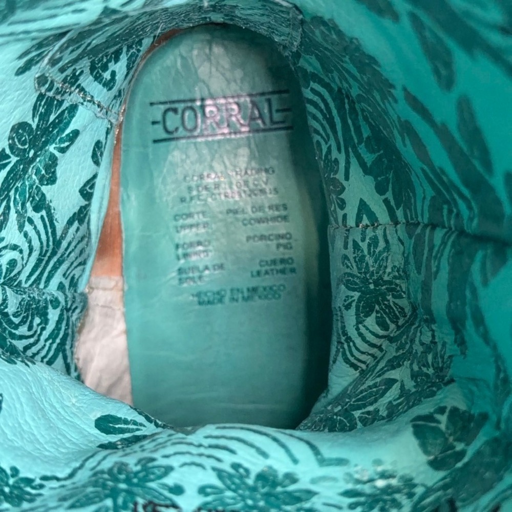 Corral Cowboy Boots Womens 6.5 Black Studded Leather Western Snip Toe Cowgirl - Picture 11 of 13